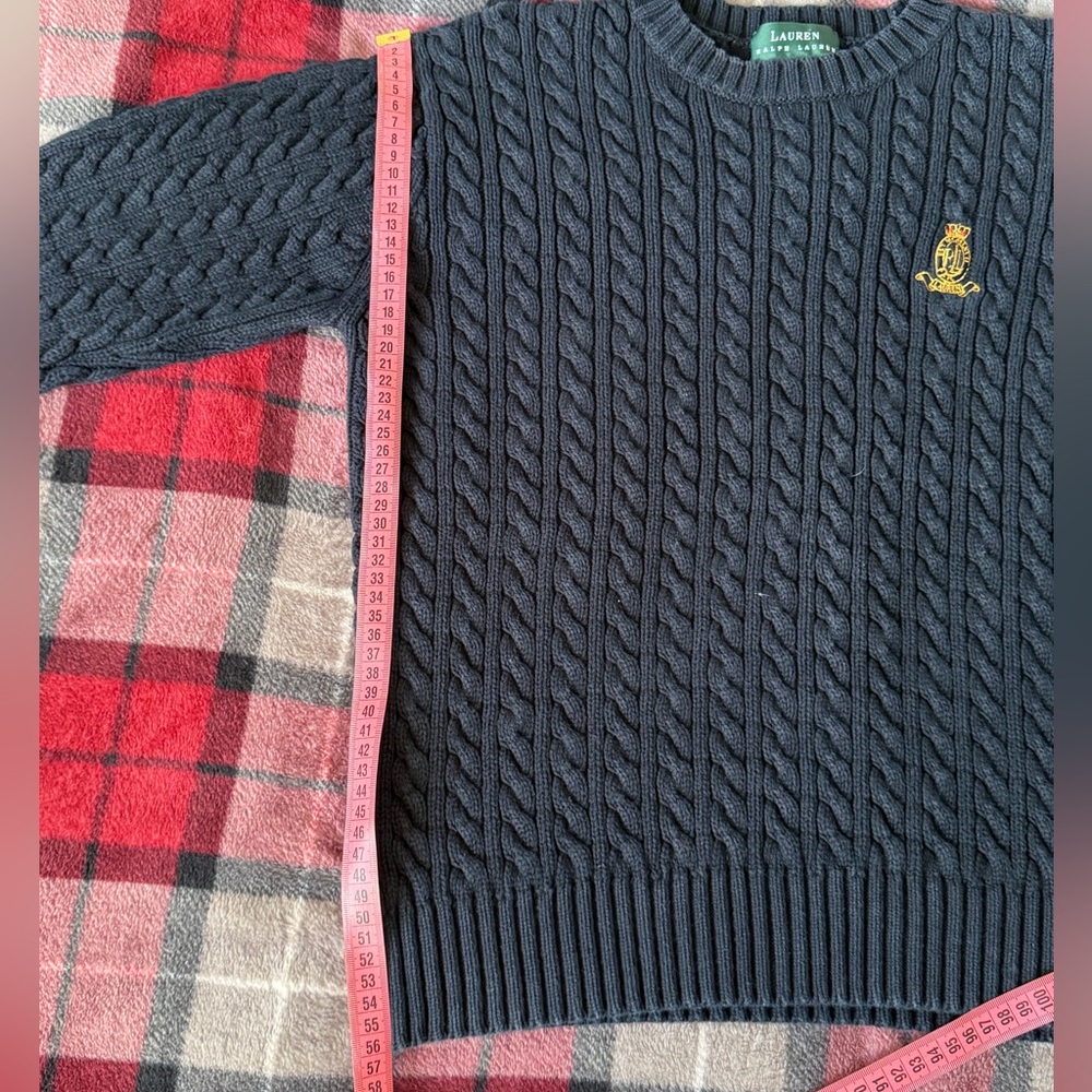 Ralph Lauren Navy Cable Knit Sweater - Picture 6 of 6